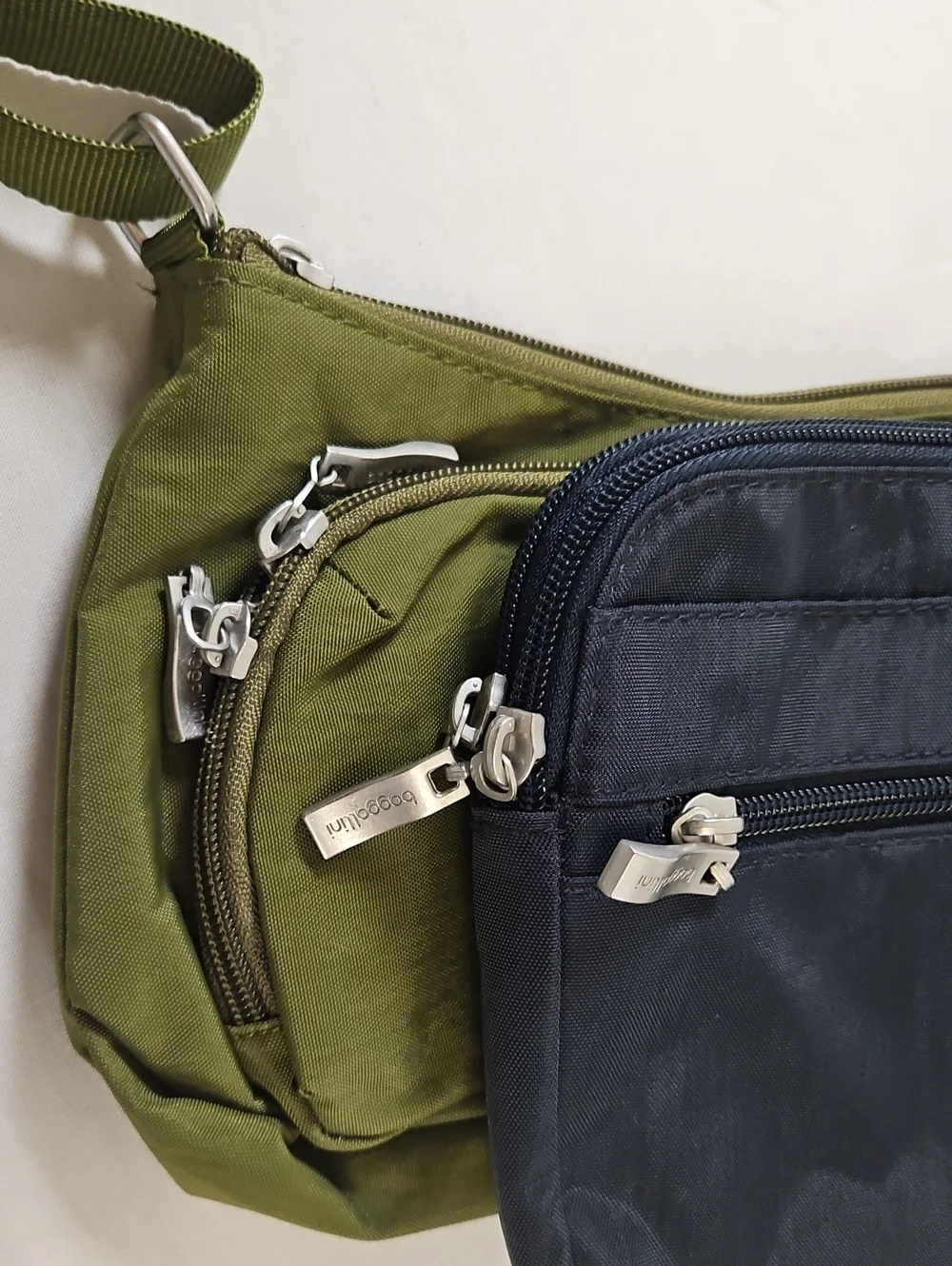 Baggallini set of 2 Crossbody Shoulder Bags - Olive Green & Black